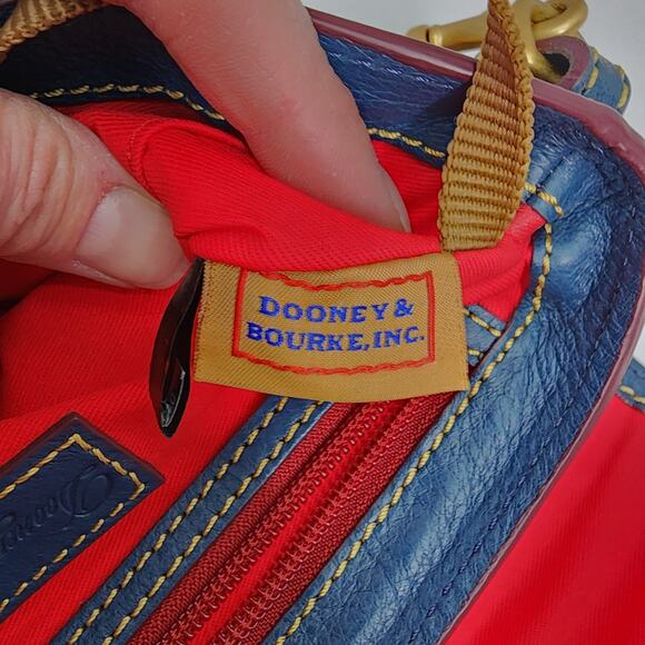 Dooney & Bourke Leather Slate Blue Crossbody Saddle Bag/ Purse Adjustable Strap - Picture 13 of 16